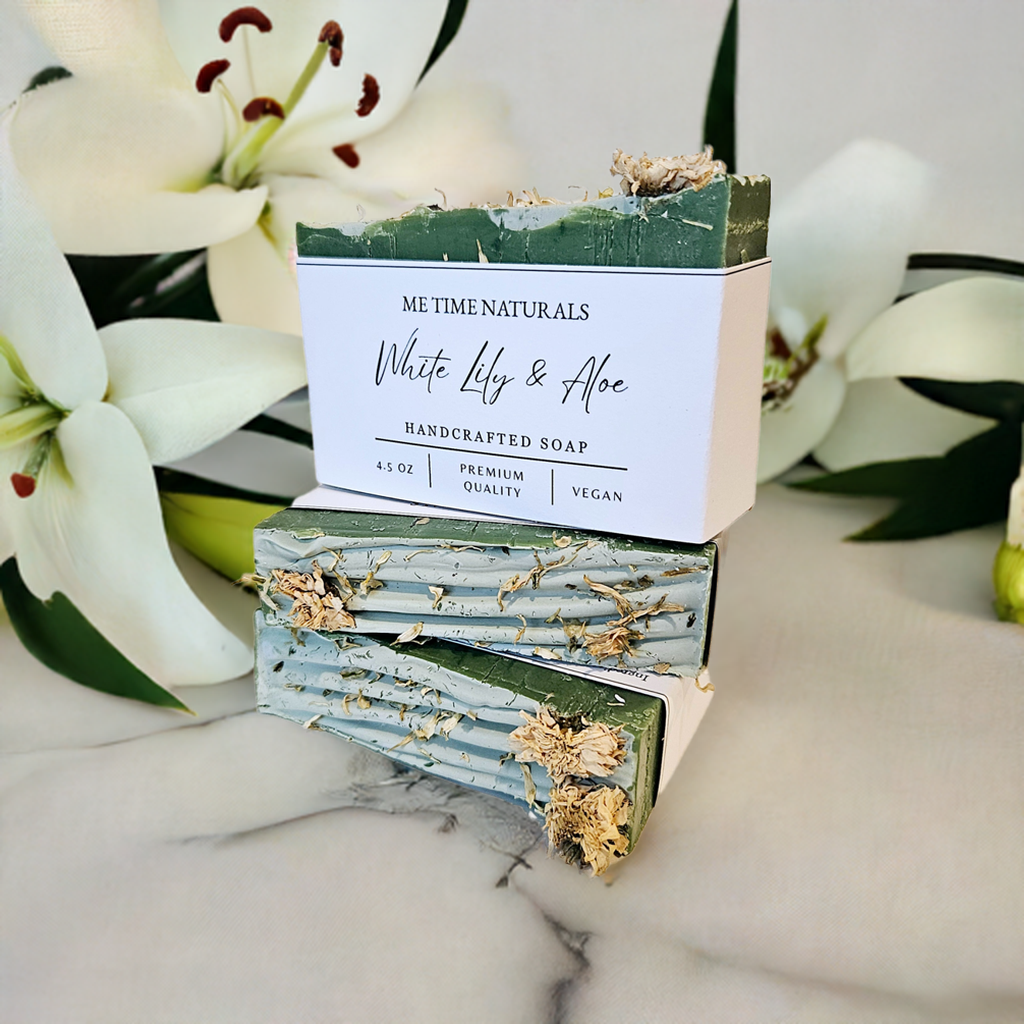 White Lily & Aloe Handcrafted Soap - ME TIME NATURALS